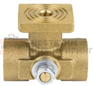 Кран пробковый трехходовой под манометр муфтовый 11б18бк Ду 15 Ру 16 кгс/см² УХЛ4, корпус латунь, класс герметичности «D» по ГОСТ 9544-2015