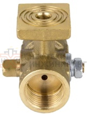 Кран пробковый трехходовой под манометр муфтовый 11б18бк Ду 15 Ру 16 кгс/см² УХЛ4, корпус латунь, класс герметичности «D» по ГОСТ 9544-2015