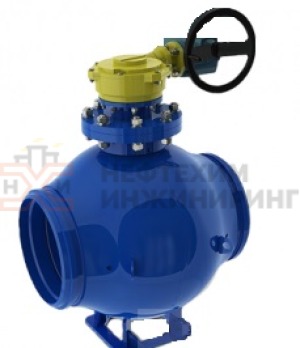 Кран шаровой полнопроходной под приварку ручной 11лс68п7 DN 300 PN 10,0 МПа ХЛ1, корпус ст. 09Г2С, класс герметичности «А» по ГОСТ 9544-2015 (газ)