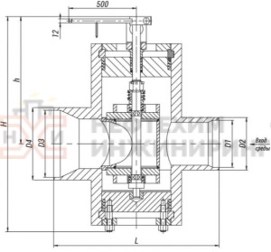 Клапан регулирующий под приварку с электроприводом (МЭОФ-1000/25-0,25У-97К) 18с-2-9Э Ду 400 Ру 16 кгс/см²  Т350 °С, корпус ст. 20
