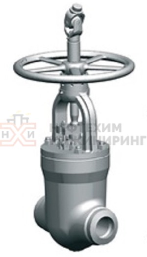 Задвижка запорная под приварку ручная 1120-100-М-01 Ду 100 Ру 235 кгс/см²  Т250 °С, корпус ст. 20