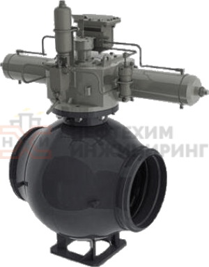 Кран шаровой полнопроходной под приварку с пневмогидроприводом 11лс(6)768п DN 300 PN 8,0 МПа У1, корпус ст. 09Г2С, класс герметичности «А» по ГОСТ 9544-2015 (газ)