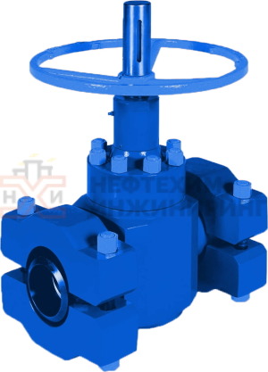 Задвижка шиберная с резиновым уплотнением бугельная ручная ЗПРМ-100х25 К2 DN 100 (4 ⅟₁₆") Pр 25 МПа (3600 psi) ХЛ1/УХЛ1, класс герметичности «А» по ГОСТ 9544-2015