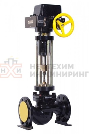 Клапан регулирующий односедельный фланцевый 25ч943нж Ду 15 Ру 16 кгс/см² У3 (Kvy - 4,0? м³/ч) с ЭИМ, корпус чугун