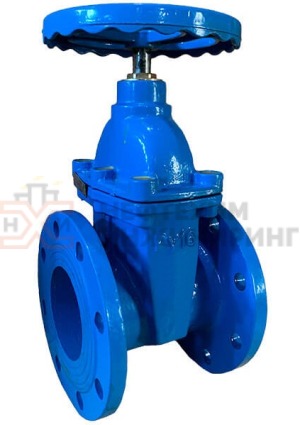Задвижка с обрезиненным клином литая с невыдвижным шпинделем фланцевая ручная 30ч39р Ду 250 Ру 16 кгс/см² У3, корпус чугун, класс герметичности «А» по ГОСТ 9544-2015