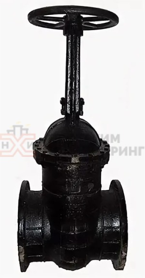 Задвижка параллельная литая с выдвижным шпинделем фланцевая ручная 30ч6бр Ду 350 Ру 10 кгс/см² У3, корпус чугун, класс герметичности «D» по ГОСТ 9544-2015