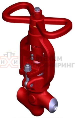 Клапан (вентиль) запорный под приварку ручной 1055-40-0 Ду 40 Ру 250 кгс/см²  Т545 °С, корпус ст. 12Х1МФ