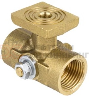 Кран пробковый трехходовой с контрольным фланцем под манометр муфтовый 11б18бк Ду 15 Ру 16 кгс/см² УХЛ4, корпус латунь, класс герметичности «D» по ГОСТ 9544-2015
