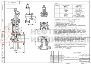Клапан предохранительный пружинный сальниковый фланцевый без приспособления для принудительного открытия СППК5 50-63 17с16нж1 Ду 50/80 Ру 63/40 кгс/см² У1, корпус ст. 20Л, класс герметичности «В» по ГОСТ 9544-2015