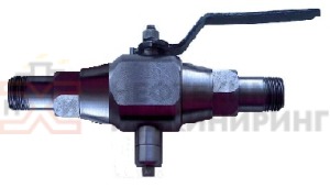 Кран шаровой разборный трехходовой полнопроходной штуцерно-ниппельный ручной КШ-Р.ТХ.ПП.ШН.Р.НХИ.050.100.03.УХЛ1 Ду 50 Ру 100 кгс/см², корпус ст. 12Х18Н10Т, класс герметичности «А» по ГОСТ 9544-2015