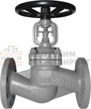 Клапан запорный сильфонный фланцевый ручной 15с66п Ду 100 Ру 16 кгс/см² У1, корпус ст. 25Л, класс герметичности «А» по ГОСТ 9544-2015