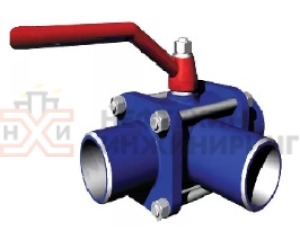 Кран шаровой разборный трехходовой полнопроходной муфтовый ручной КШ-Р.ТХ.ПП.М.Р.НХИ.032.100.01.У Ду 32 Ру 100 кгс/см², корпус ст. 20, класс герметичности «А» по ГОСТ 9544-2015