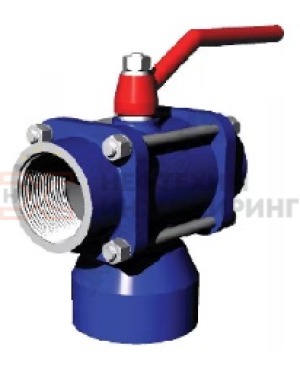Кран шаровой разборный трехходовой полнопроходной муфтовый ручной КШ-Р.ТХ.ПП.М.Р.НХИ.015.160.02.ХЛ1 Ду 15 Ру 160 кгс/см², корпус ст. 09Г2С, класс герметичности «А» по ГОСТ 9544-2015