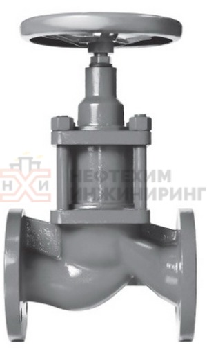 Клапан запорный сильфонный фланцевый ручной 15с66нж Ду 20 Ру 40 кгс/см² У1, корпус ст. 25Л, класс герметичности «А» по ГОСТ 9544-2015
