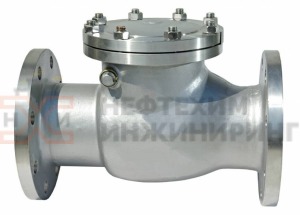 Клапан обратный поворотный фланцевый 19с19нж Ду 100 Ру 160 кгс/см² У1, корпус ст. 20Л