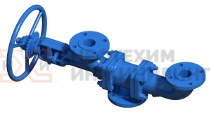 Переключающее устройство ПУ 50-16-07хл1 23лс16нж1 Ду 50 Ру 16 кгс/см² ХЛ1, корпус ст. 20ГЛ, класс герметичности «А» по ГОСТ 9544-2015