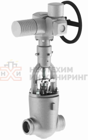 Задвижка запорная под приварку с электроприводом (AUMA SA14.6-F14-380/50/3-22) 1120-100-ЭД-01 Ду 100 Ру 235 кгс/см²  Т250 °С, корпус ст. 20