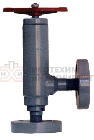 Клапан угловой запорный сальниковый фланцевый ручной 22лс69нж Ду 40 Ру 400 кгс/см² ХЛ1, корпус ст. 18ХГ, класс герметичности «С» по ГОСТ 9544-2015