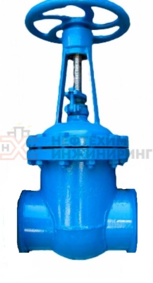 Задвижка клиновая штампосварная с выдвижным шпинделем под приварку ручная 30нж65нж Ду 100 Ру 25 кгс/см² УХЛ1, корпус ст. 12Х18Н10Т, класс герметичности «В» по ГОСТ 9544-2015