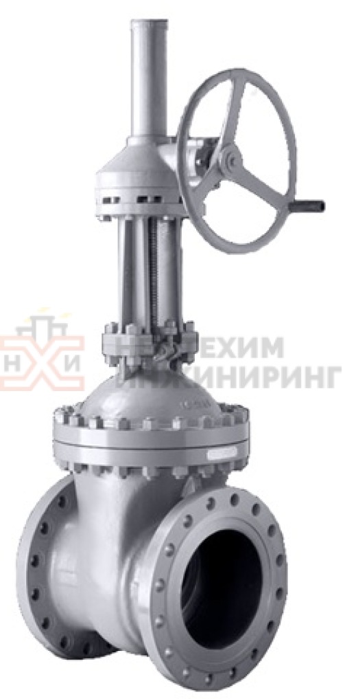 Задвижка клиновая литая с выдвижным шпинделем фланцевая с редуктором 30с599нж DN 800 PN 2,5 МПа У1, корпус ст. 20Л, класс герметичности «А» по ГОСТ 9544-2015