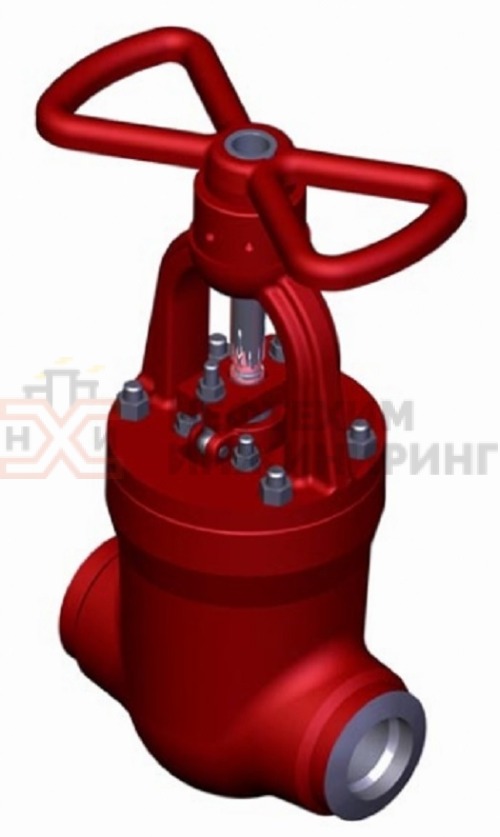 Задвижка запорная под приварку ручная 1511-100-МБ DN 100 PN 10,0 МПа Т450 °С, корпус ст. 15ГС