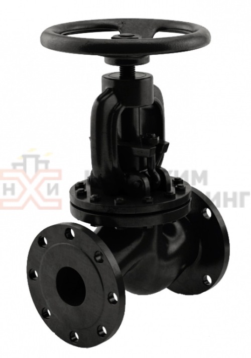 Клапан запорный сальниковый фланцевый ручной 15кч14бр DN 200 PN 1,6 МПа У3, корпус чугун, класс герметичности «С» по ГОСТ 9544-2015