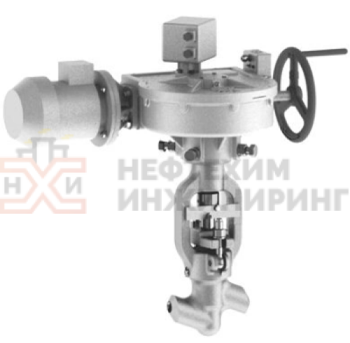 Клапан (вентиль) запорный под приварку с электроприводом (792-Э-0а-01) 1055-32-Э DN 32 PN 25,0 МПа Т545 °С , корпус ст. 12Х1МФ