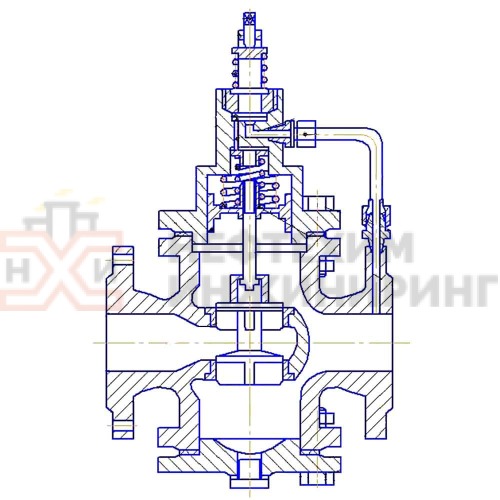 Регулятор давления фланцевый "до себя" нормально закрытый 21ч13нж DN 50 PN 1,6 МПа У3, корпус чугун
