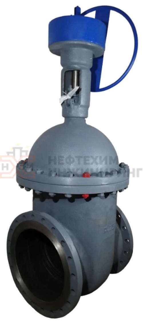 Задвижка клиновая литая с невыдвижным шпинделем фланцевая с редуктором 30с527нж DN 1000 PN 2,5 МПа У1, корпус ст. 20Л, класс герметичности «А» по ГОСТ 9544-2015