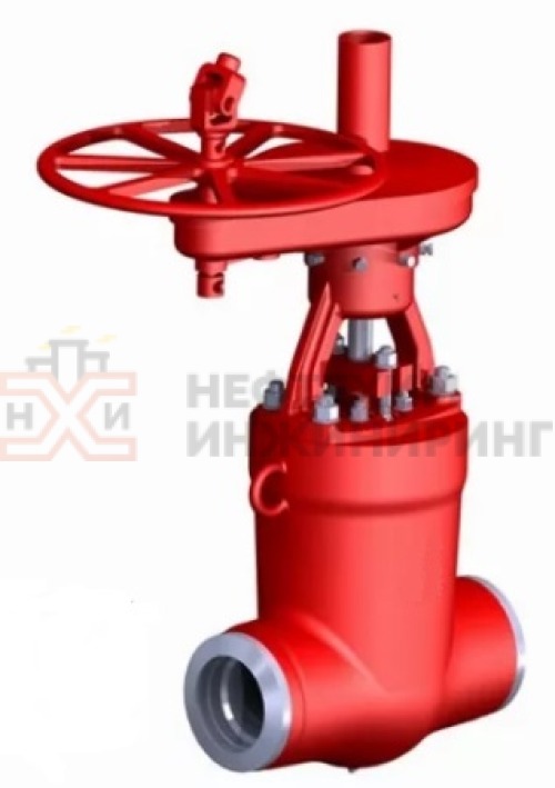 Задвижка запорная под приварку с цилиндрическим редуктором 1156-125-ЦЗ DN 125 PN 9,8 МПа Т540 °С, корпус ст. 15Х1М1Ф