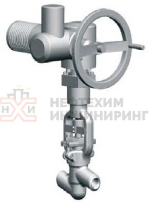 Клапан (вентиль) запорный под приварку с электроприводом (792-Э-0а-01) 1052-65-Э DN 65 PN 23,5 МПа Т250 °С , корпус ст. 20