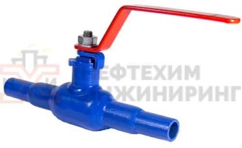 Кран шаровой цельносварной проходной неполнопроходной под приварку ручной КШ-Ц.П.НП.П.Р.НХИ.032/025.040.02.ХЛ1 DN 32/25 PN 4,0 МПа, корпус ст. 09Г2С, класс герметичности «А» по ГОСТ 9544-2015