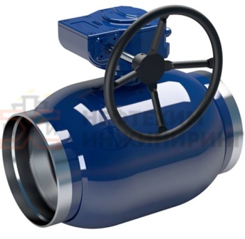 Кран шаровой цельносварной проходной полнопроходной под приварку с редуктором КШ-Ц.П.ПП.П.РД.НХИ.300.025.02.ХЛ1 DN 300 PN 2,5 МПа, корпус ст. 09Г2С, класс герметичности «А» по ГОСТ 9544-2015 (газ)