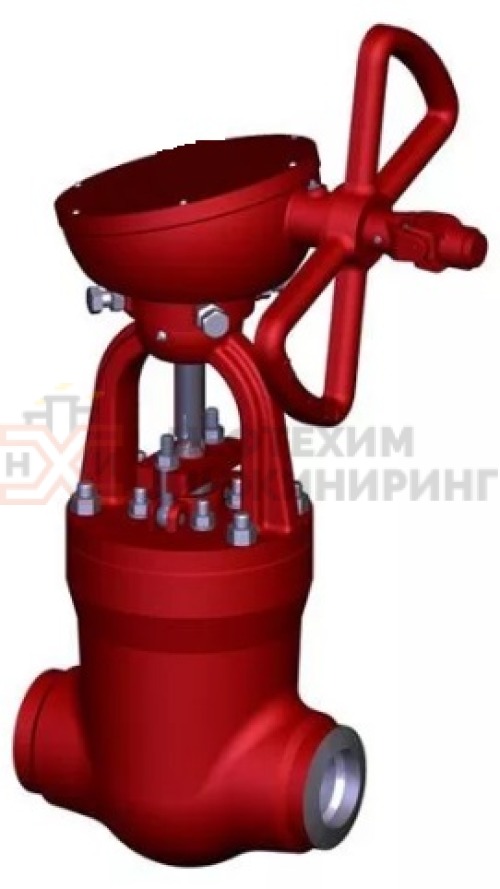 Задвижка запорная под приварку с коническим редуктором 882-250-КЗП DN 250 PN 23,5 МПа Т250 °С, корпус ст. 15ГС