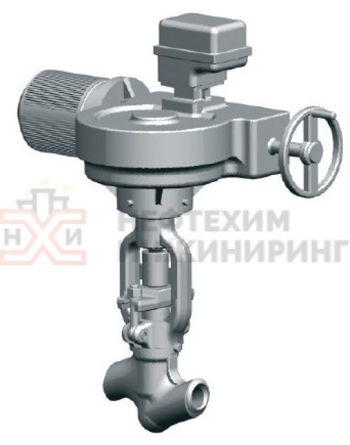 Клапан регулирующий под приварку с электроприводом (792-ЭР-0А-01) 976-65-Э DN 65 PN 23,5 МПа Т250 °С, корпус ст. 20