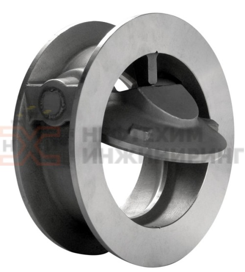 Клапан обратный поворотный межфланцевый 19ч21бр DN 150 PN 1,6 МПа У3, корпус чугун