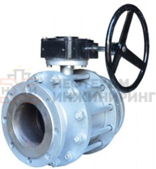 Кран шаровой разборный проходной полнопроходной фланцевый с редуктором КШ-Р.П.ПП.Ф.РД.НХИ.150.025.04.УХЛ1 DN 150 PN 2,5 МПа, корпус ст. 10Х17Н13М2Т, класс герметичности «А» по ГОСТ 9544-2015