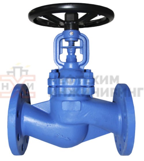 Клапан запорный сильфонный фланцевый ручной 15лс66нж DN 40 PN 1,6 МПа ХЛ1, корпус ст. 09Г2С, класс герметичности «А» по ГОСТ 9544-2015