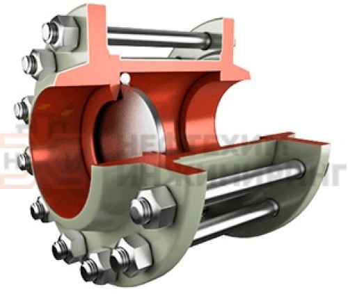 Клапан обратный поворотный межфланцевый (стяжное в сборе) 19с49нж DN 800 PN 2,5 МПа У1, корпус ст. 20
