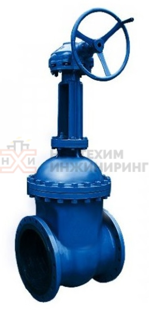 Задвижка клиновая литая с выдвижным шпинделем фланцевая с редуктором 30лс541нж DN 800 PN 1,6 МПа ХЛ1, корпус ст. 20ГЛ, класс герметичности «А» по ГОСТ 9544-2015