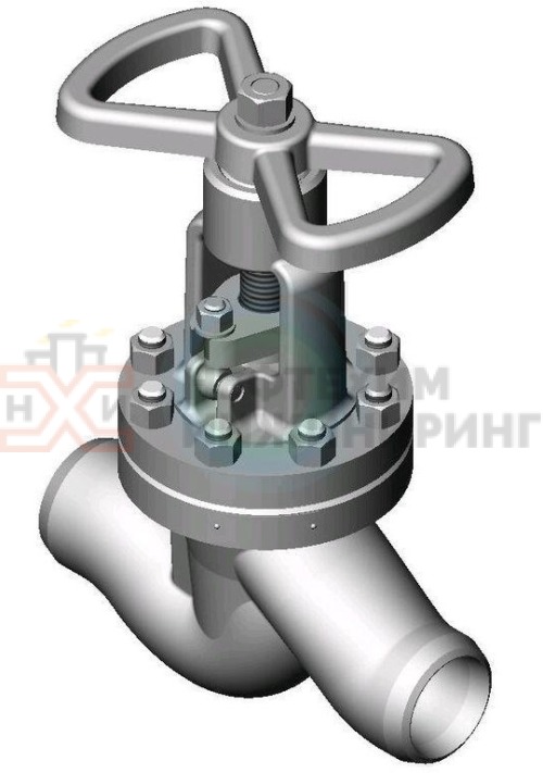 Клапан (вентиль) запорный под приварку ручной Т-112б DN 150 PN 10,0 МПа Т450 °С, корпус ст. 25Л