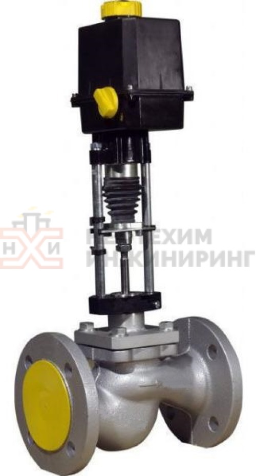 Клапан регулирующий односедельный фланцевый 25с947нж DN 40 PN 4,0 МПа У1 (Kvy - 40? м³/ч) с ЭИМ, корпус ст. 25Л