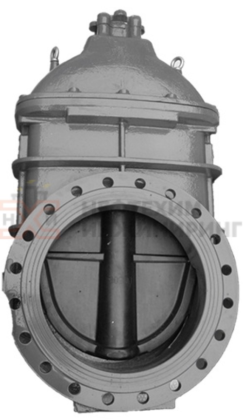Задвижка с обрезиненным клином литая с невыдвижным шпинделем фланцевая под электропривод 30ч939р DN 700 PN 1,0 МПа У3, корпус чугун, класс герметичности «А» по ГОСТ 9544-2015