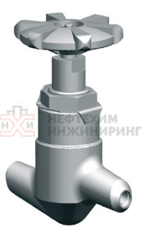 Клапан (вентиль) запорный под приварку ручной 1522-50-М DN 50 PN 6,3 МПа Т425 °С, корпус ст. 20