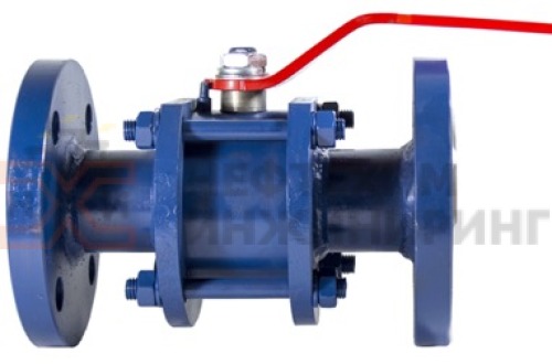 Кран шаровой разборный проходной полнопроходной фланцевый ручной КШ-Р.П.ПП.Ф.Р.НХИ.080.025.02.ХЛ1 DN 80 PN 2,5 МПа, корпус ст. 09Г2С, класс герметичности «А» по ГОСТ 9544-2015