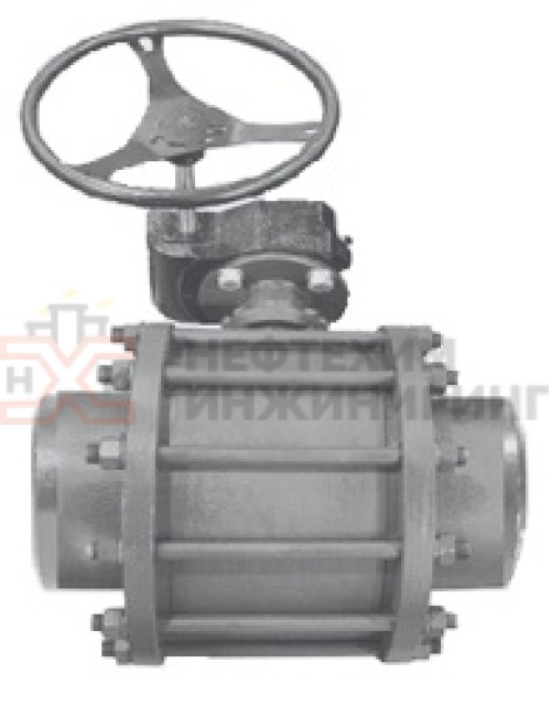 Кран шаровой разборный проходной полнопроходной под приварку с редуктором КШ-Р.П.ПП.П.РД.НХИ.200.025.03.УХЛ1 DN 200 PN 2,5 МПа, корпус ст. 12Х18Н10Т, класс герметичности «А» по ГОСТ 9544-2015