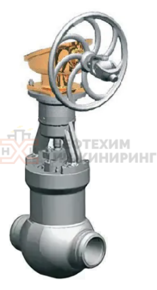 Задвижка запорная под приварку с коническим редуктором 1013-175-КЗ-01 DN 175 PN 9,8 МПа Т540 °С, корпус ст. 15Х1М1Ф