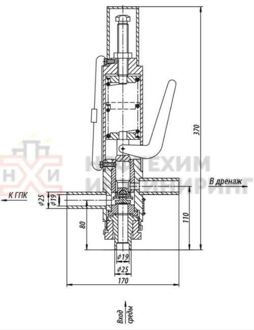 Клапан импульсный под приварку ручной 8с-3-1 DN 20 PN 4,0 МПа Т450 °С, корпус ст. 20