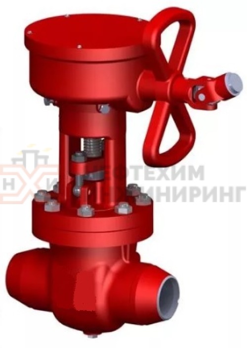 Задвижка запорная под приварку с коническим редуктором 2с-34-1 DN 80 PN 6,3 МПа Т425 °С, корпус ст. 25Л