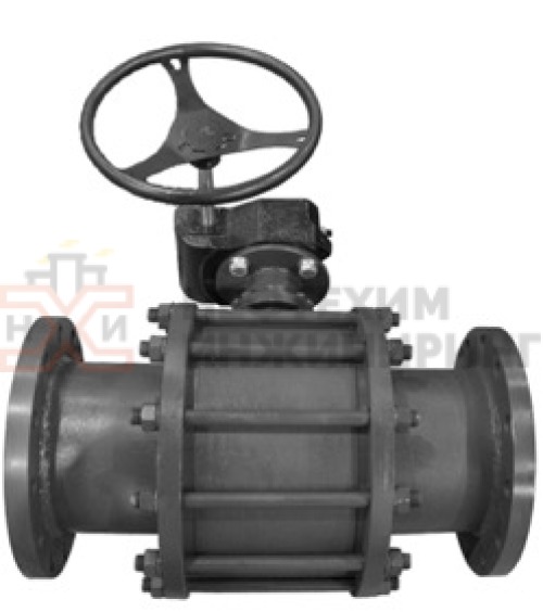 Кран шаровой разборный проходной полнопроходной фланцевый с редуктором КШ-Р.П.ПП.Ф.РД.НХИ.200.040.01.У DN 200 PN 4,0 МПа, корпус ст. 20, класс герметичности «А» по ГОСТ 9544-2015